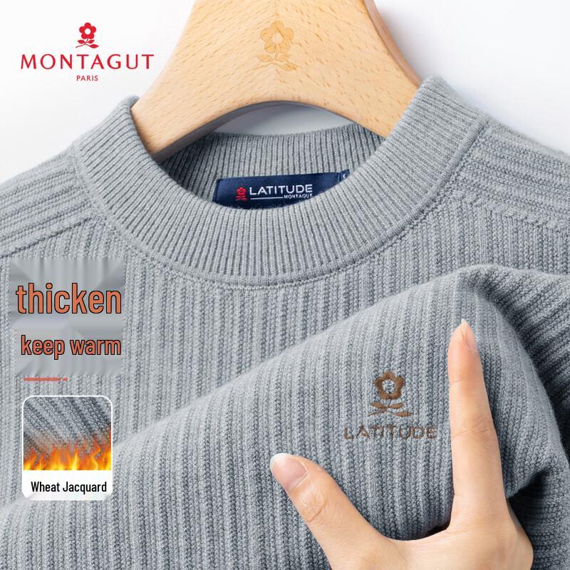 Мужской плотный теплый жаккардовый вязаный свитер MONTAGUT L