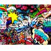 Cartoon Graffiti Wall Murals Graffiti Wallpaper For Boys Suitable For Restaurant Dance Bar Mural Home Decor