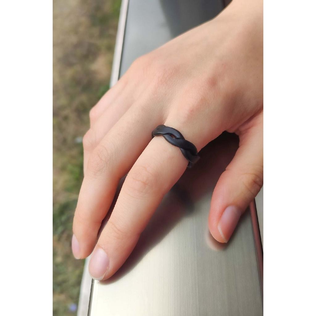 Matte Black Coiled Ring Knight Adjustable Ring