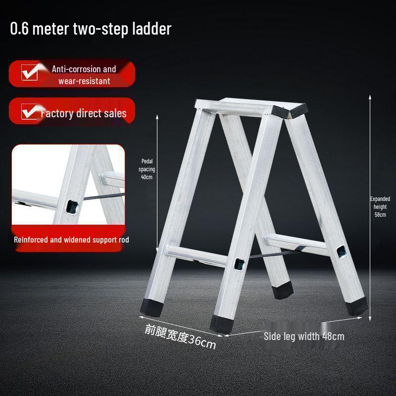 Thickened Folding Dual-Use Indoor Non-Slip Galvanized A-Frame Ladder
