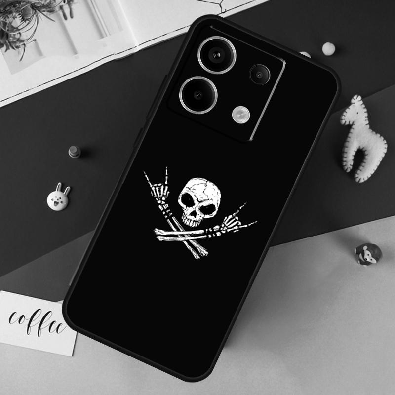 Rock and Roll Skull Case For Xiaomi Redmi Note 14 Pro 13 12 11 10 15 Pro Plus Redmi 15 14C 10C 12C 13C 15C Cover