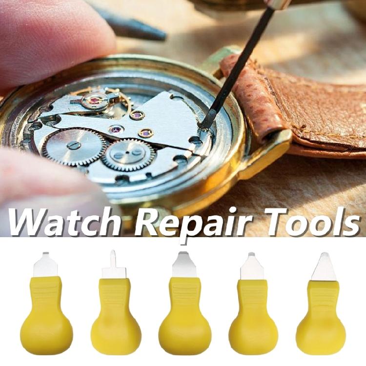 5Pcs Watch Back Knife Opener Pry Bottom Watch Repair Tool with Nonslip Handle