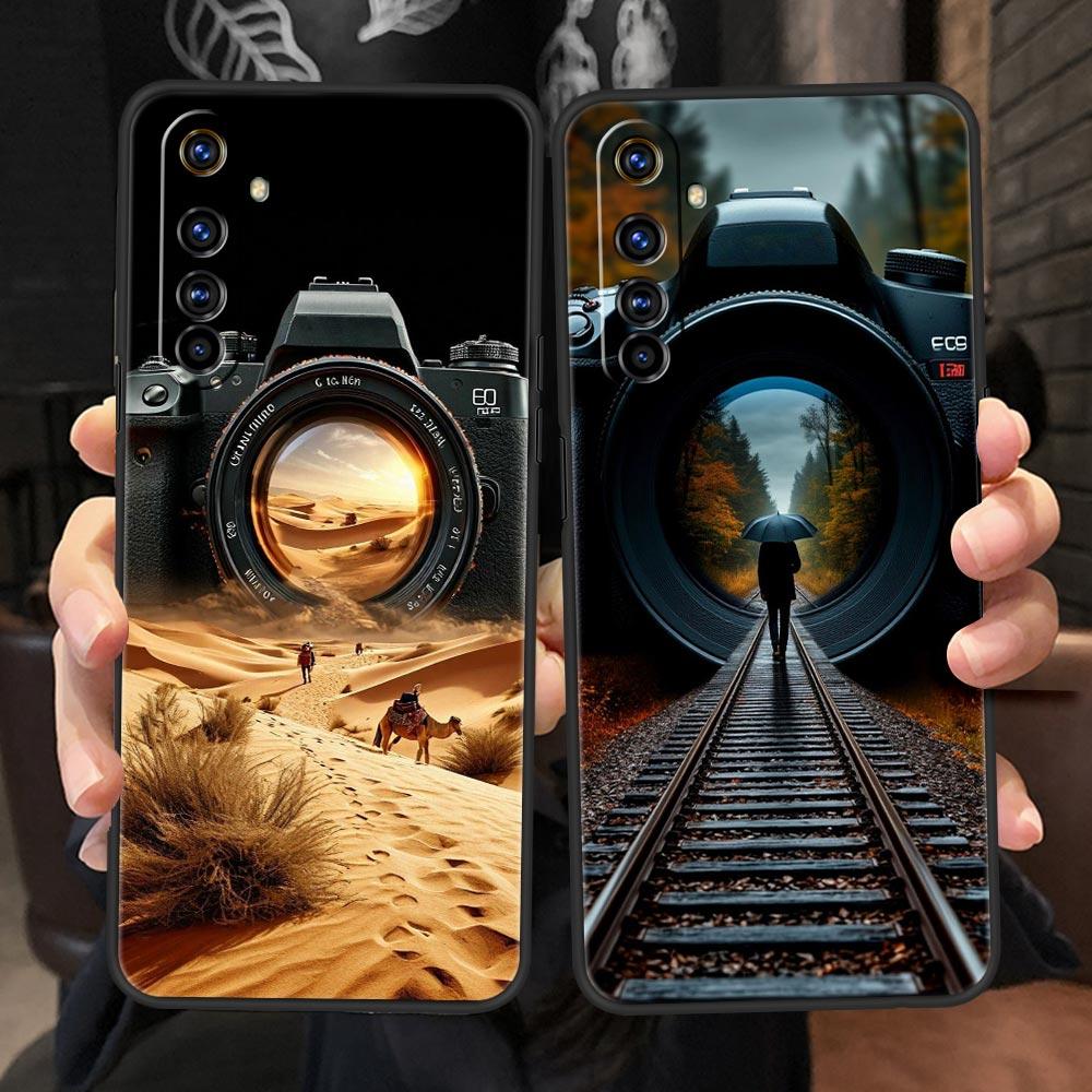 Retro Camera Case For Realme C67 C63 C55 C53 C35 C25 C21 GT 2 3 5 6 10 11 12 13 Pro Plus 5G Soft TPU Phone Cover Fundas Capa Bag