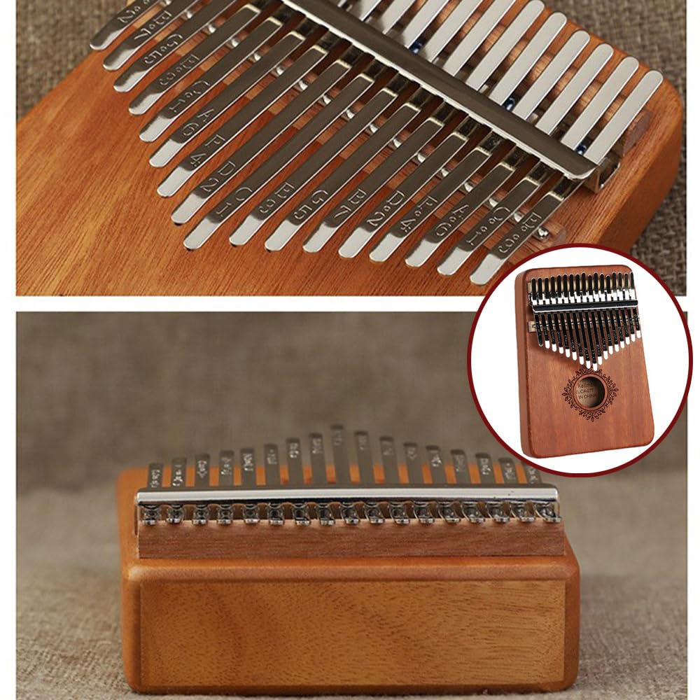Kalimba, 17-Key Mahogany Thumb Piano, Pre-Tuned, Scale Engraved, Tuned, Includes Japanese Sheet Music, Beginner's Guide, Thumb Piano Set, Perfect