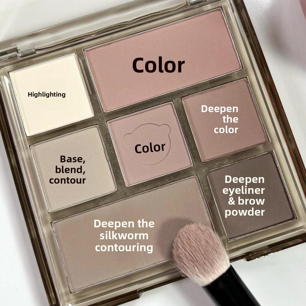 Multi-Functional Seven-Color Matte Earth Tone Eyeshadow Palette for All Skin Types