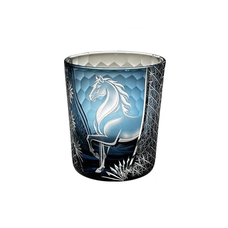 Horse Edo Kiriko Crystal Whisky Wine Glass Implies Success Hand Carving Cup Brandy Liquor Snifter Beer Mug Gift Box Dropshipping