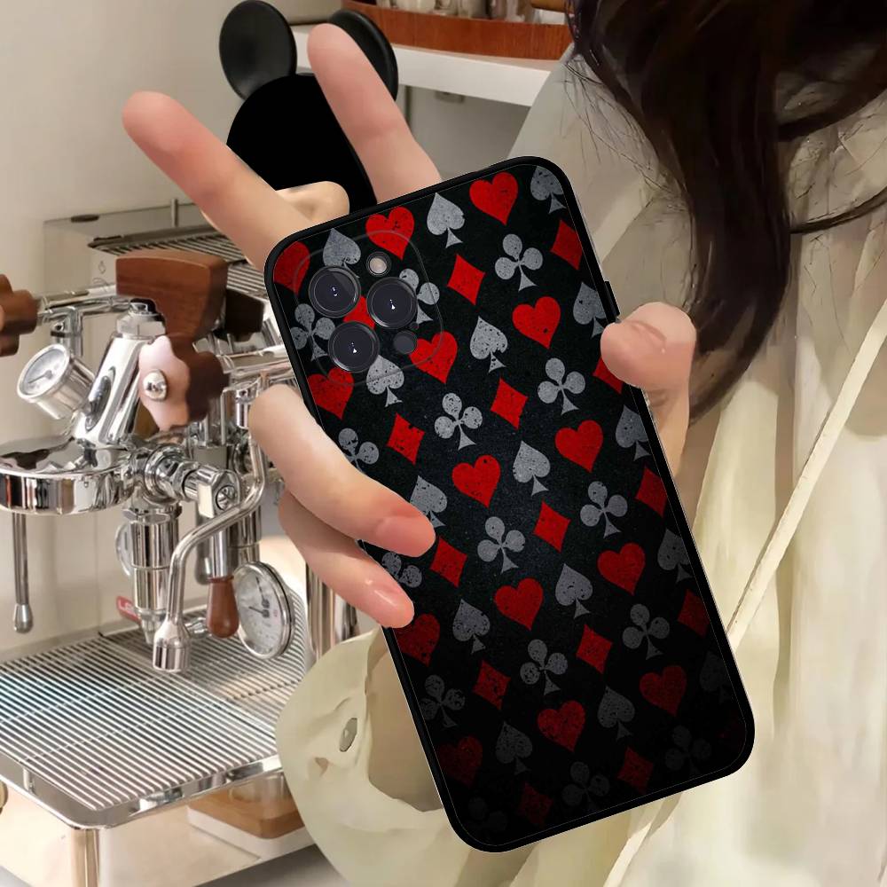 Poker Pattern Game Soft Back Phone Cover Case For IPhone 17 16 Pro Max 15 12 11 16e 13 Mini 14 15 Plus