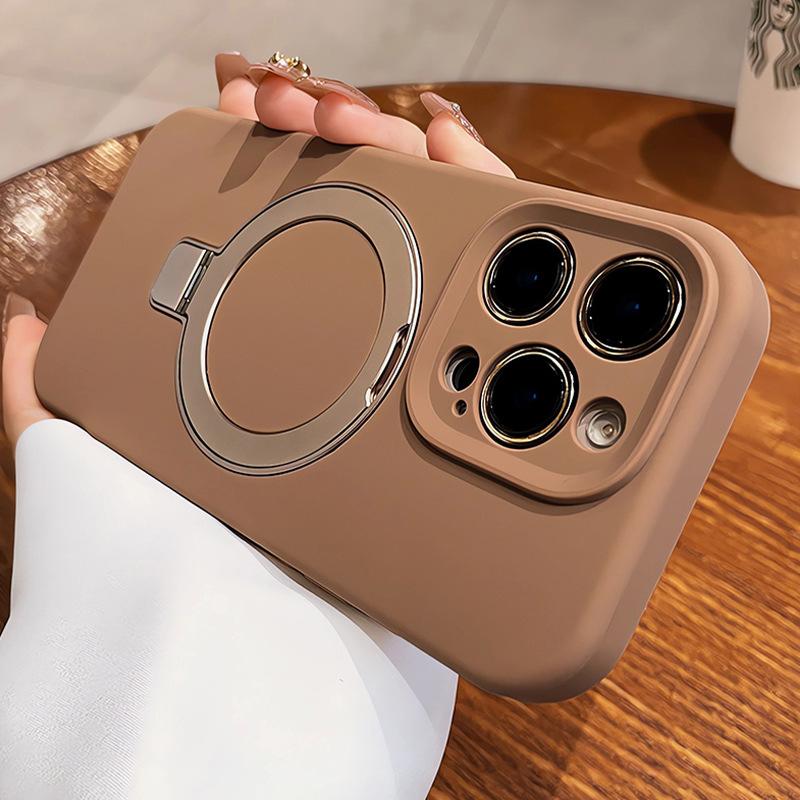 New Liquid Silicone Suitable for Apple IPhone 16 Promax Mobile Phone Case 16 Magnetic Belt Bracket Lens Full Package