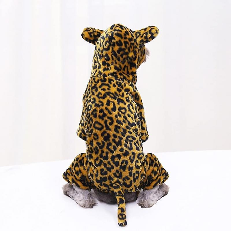 Halloween Pet Dog Clothes Dog Costume Christmas Chihuahua Winter Dog Coat Small Dog Cat Clothes Cheetah Fancy Dress Size M
