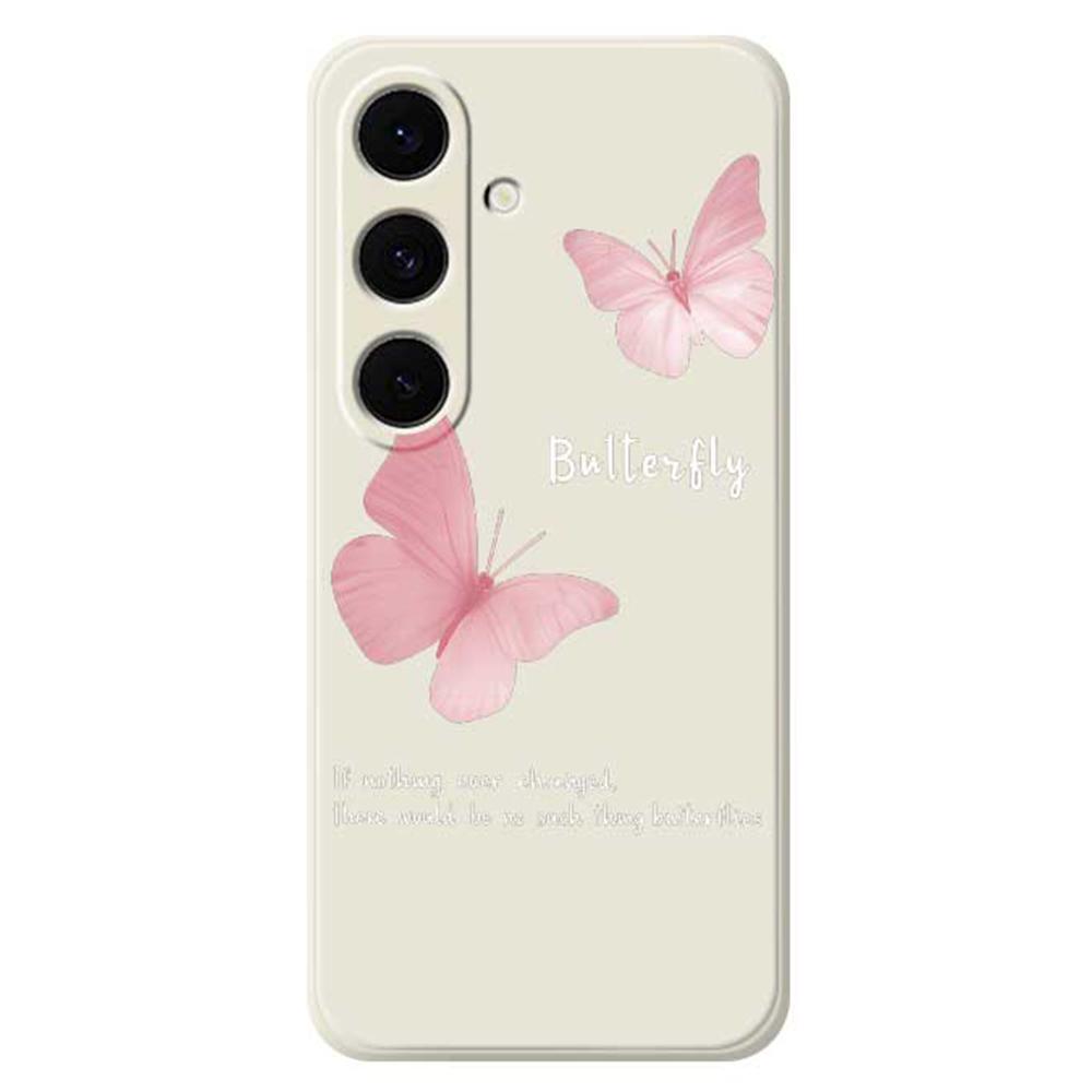 For Samsung Galaxy S25 FE Case Butterfly Pattern Printing Straight Edge TPU Phone Back Cover