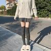 Japanese Women Elastic Over Knee Socks Student Slouch Top Rib Knit Long Stocking