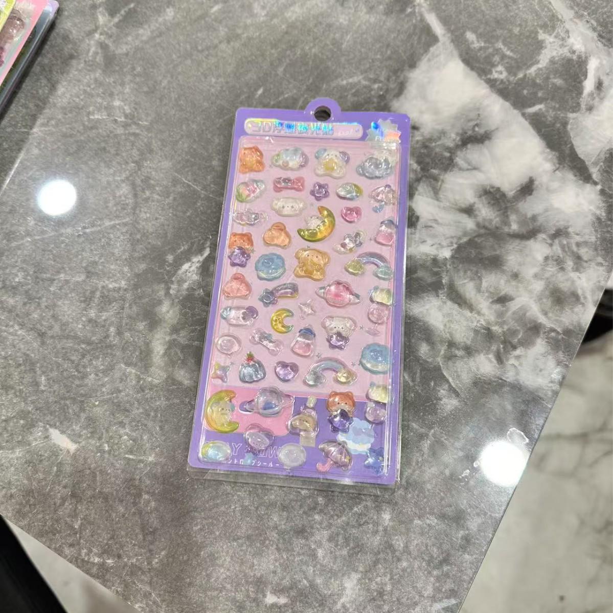 

Second-Generation 3D Luminous Cartoon Stickers - Cute Reward Embossed Designs