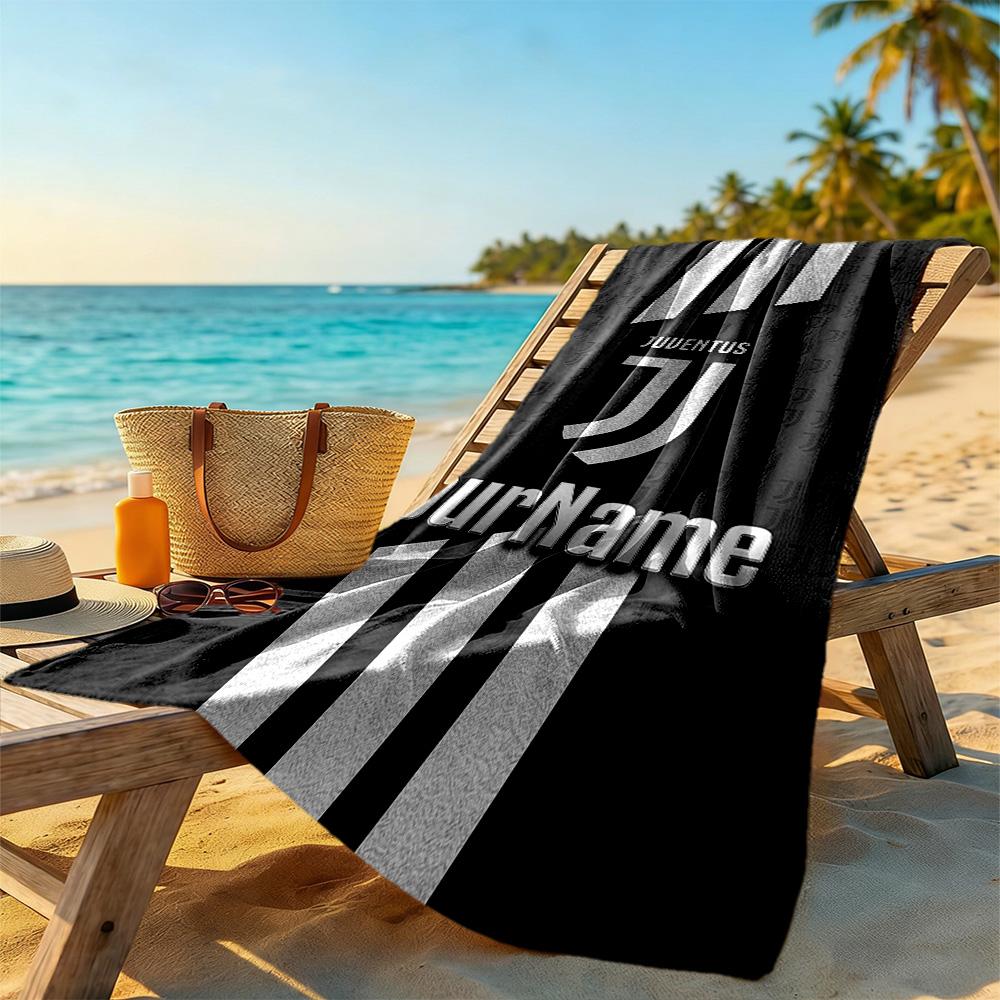Juventus Customize Your Name Beach Towel High Absorbency & Quick-Dry Suitable for Sports Travel Swimming Yoga Bathroom Beach And Pool