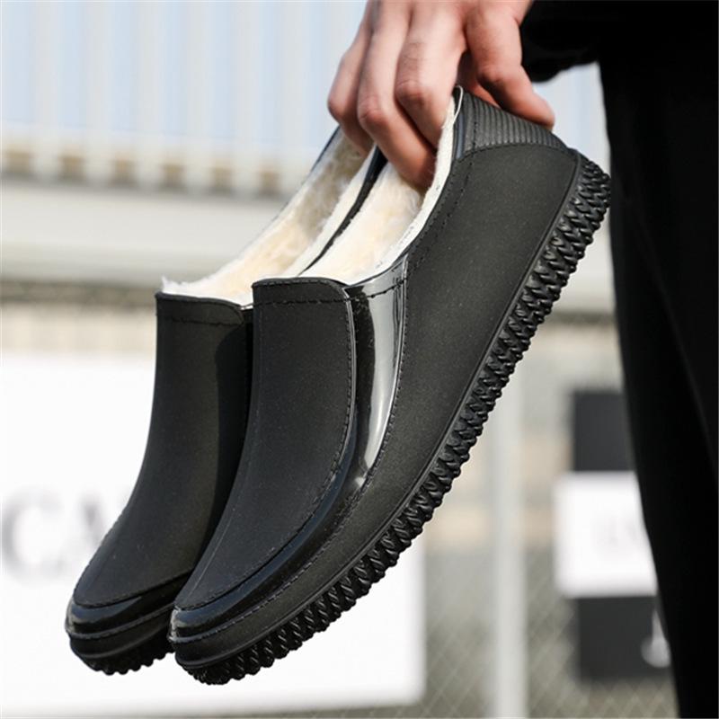 Men's Waterproof Non-Slip Short Rain Boots for Fishing and Kitchen Use