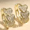 Luxury Cubic Zirconia Gold Color Zircon Hoop Earrings For Women Luxury Circle Crystal Girls Party Zircon
