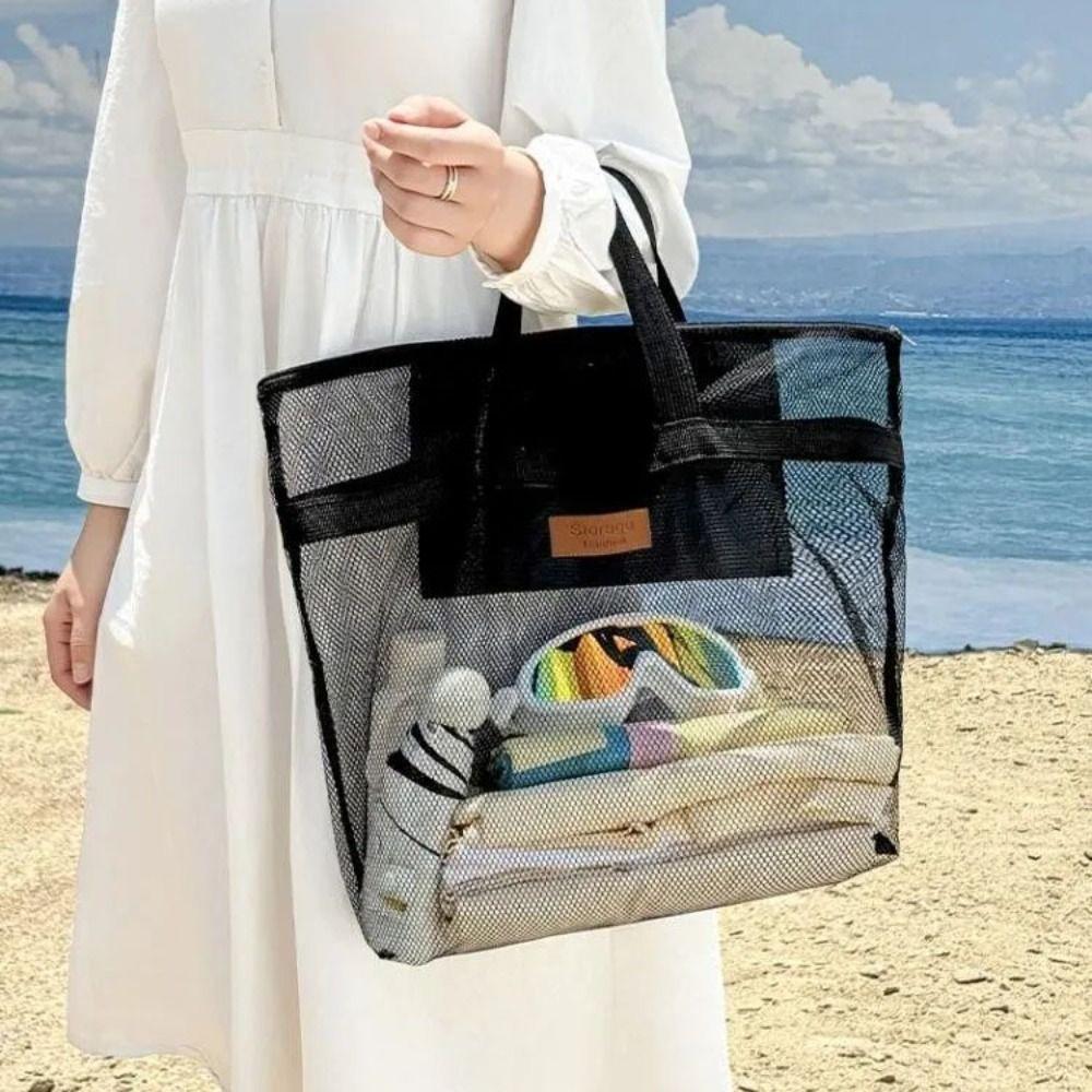 Solid Color Swimming Storage Pouch Transparent Travel Wash Bag Simple Beach Handbag  Travel