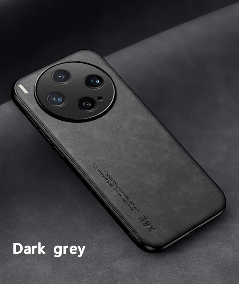 For VIVO X300 Ultra X300S PU Leather Car Magnetic Holder Silicone Back Cover For VIVO X300 S Built-in iron Protection Phone Case