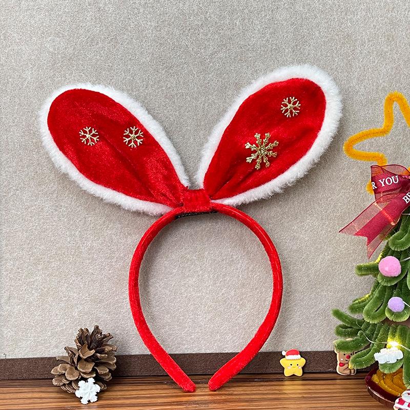 

Рождественский ободок с кроличьими ушками - Милый красный кролик, аксессуар для волос