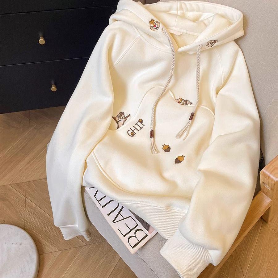 

Женская милая флисовая толстовка с капюшоном с японским дизайном белки 2XL (75-85 kg) абрикосовый/кремовый