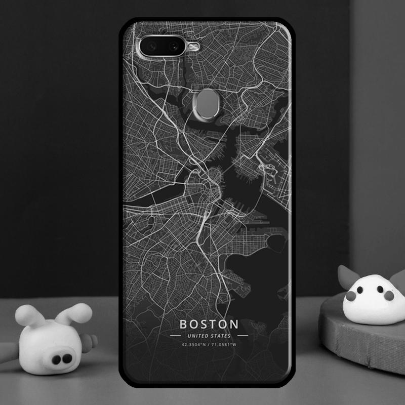 Ins Travel Country Sketch City Map Case For Oppo A98 A78 A58 A15 A16 A17 A5 A9 A91 A52 A72 A76 A96 A74 A94 A54 S A57 A77 Cover