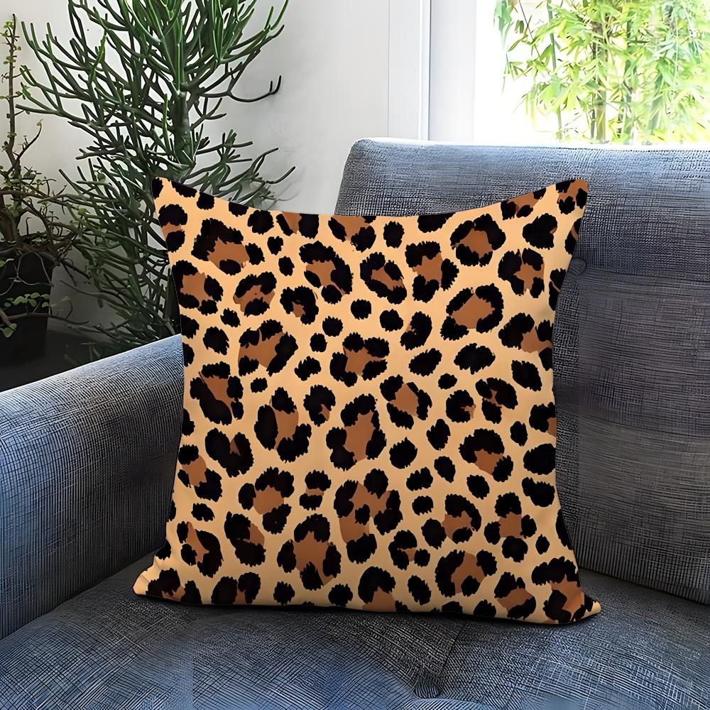 Leopard print pattern Cushion Cover Comfortable Reversible Pillow Cover Ideal for Car Sofa Bedroom Beyond
