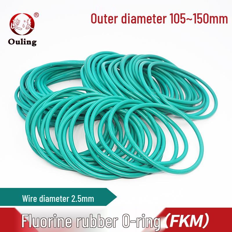 Green FKM O-ring, Multiple Sizes: OD 105-150mm x 2.5mm 1 pc O-ring, OD 105*2.5mm