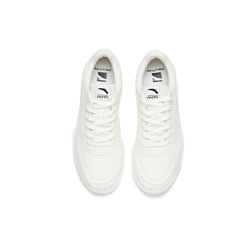 Anta Life Collection Thermal Slip Resistant Low Top Skateboard Shoes Men's White Sneakers 912038031R-1