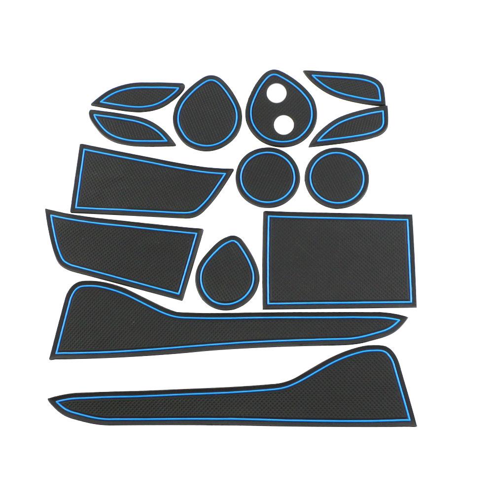 

14Pcs Car Door Groove Mats for Toyota C-HR CHR C HR 2016 2017 2018 2019 2020 Non-slip Door Gate Slot Pad Cup Mat Accessories синий