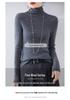 Women's Slim-Fit High-Neck Wool Sweater - Soft, Seamless Knit Base Layer for Autumn/Winter