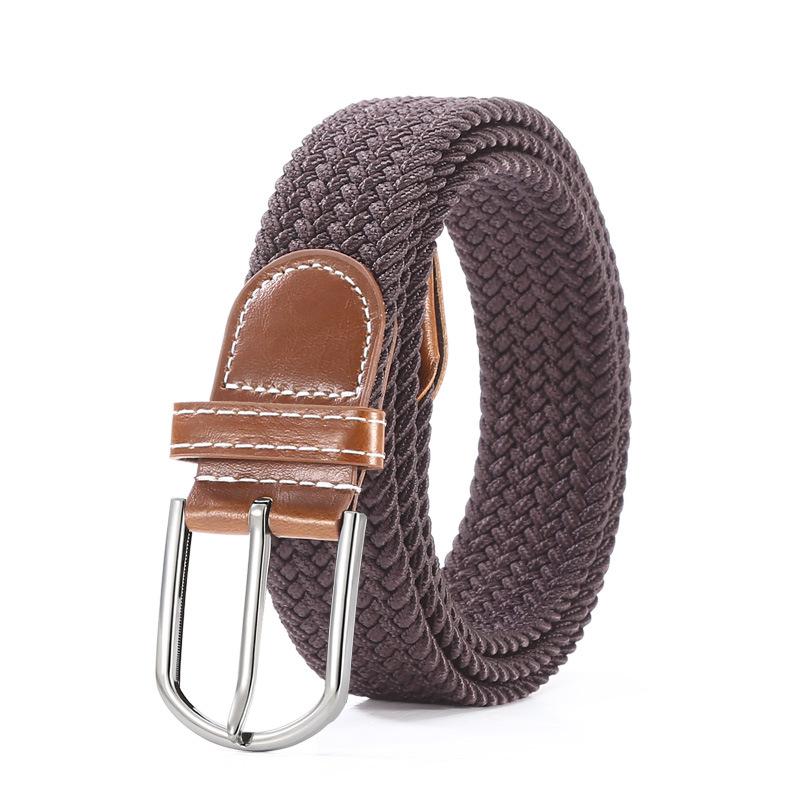 Casual Belt Multi-Color Elastic Pin Buckle Belt Leather Men'S Elastic Woven Belt