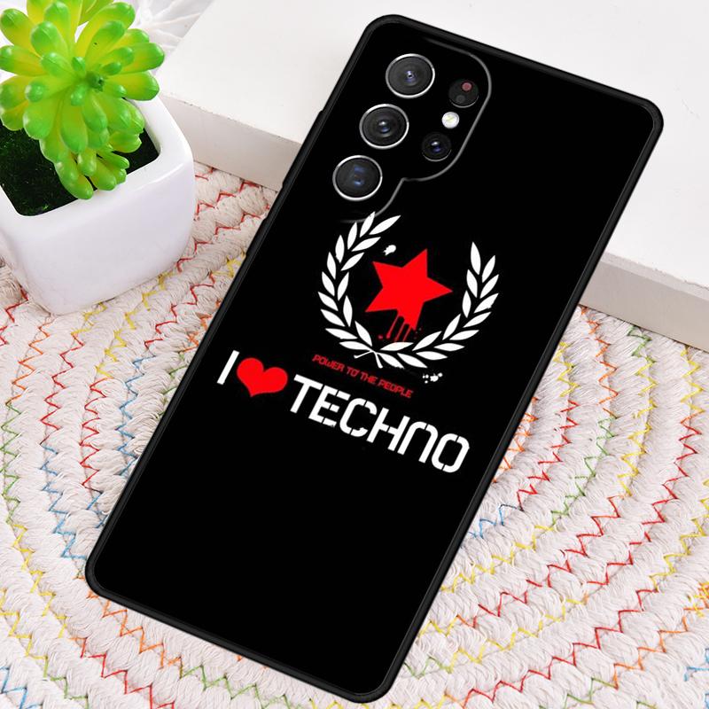 Love Techno Music Quotes soft Silicone Phone Case For Samsung Galaxy note 10 pro S26 S25 S24 S23 S22 S21 Plus Ultra Capa Cover