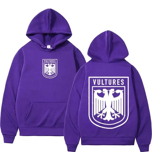 Rapper Kanye West Vultures Stampato Autunno/Inverno Uomo/Donna Hip Hop Moda Retro Abbigliamento Sportivo Felpe Casual Street Wear