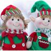 Christmas fabric elf doll with long legs, Christmas decoration, green