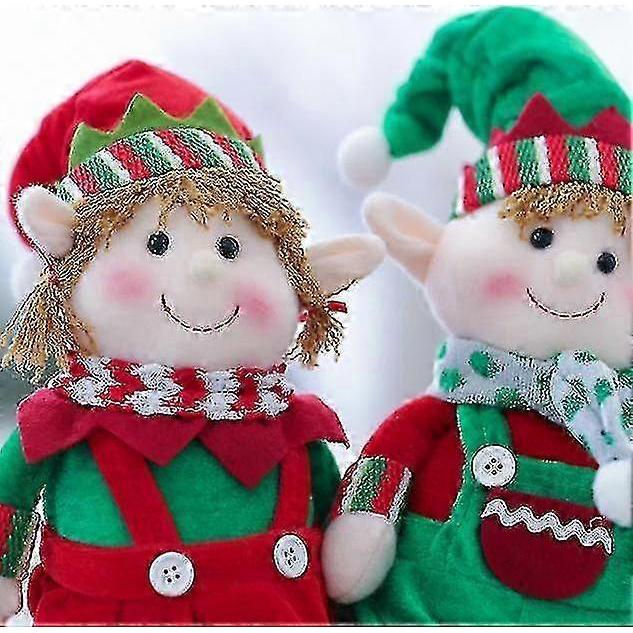 Christmas fabric elf doll with long legs, Christmas decoration, green