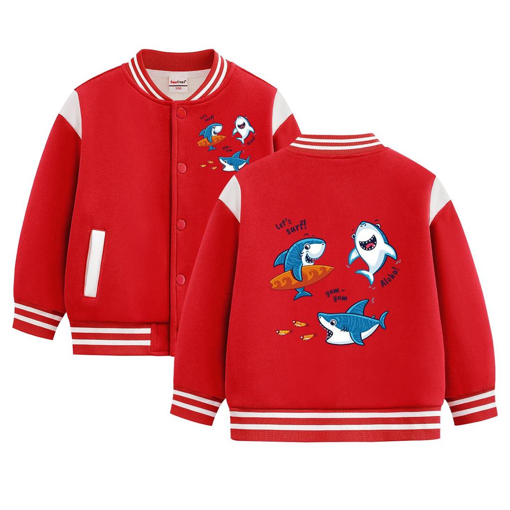 Kinder Baseballjacke mit Fleece-Futter - Lässige Herbst-/Winter-Oberbekleidung