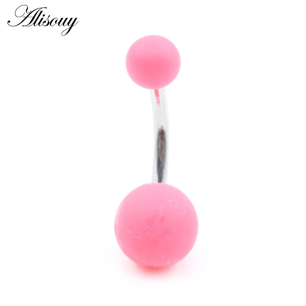 Alisouy 1 buc 14G sexy bomboane colorate cauciuc oțel inoxidabil bară buric inel piercing club de noapte fată femei corp bijuterii
