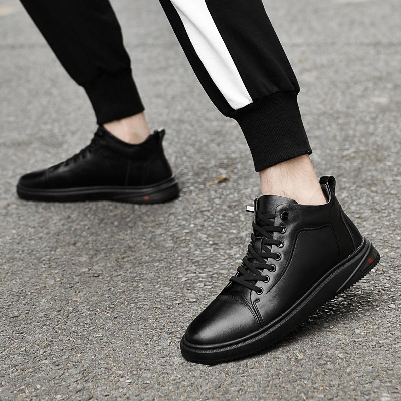Fashion Men Boots 2024 New Mens Sneakers Classic High Top Male Comfortable Walking Shoe Genuine Leather Warm Winter Boots Men