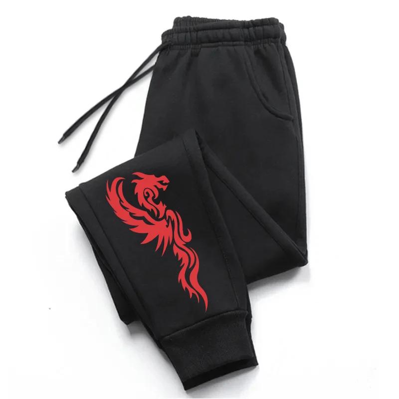 Arrival Men's Sweatpants High Quality All Season Daily Casual Sports Jogger Pants Gym Male Phoenix Printed Trousers