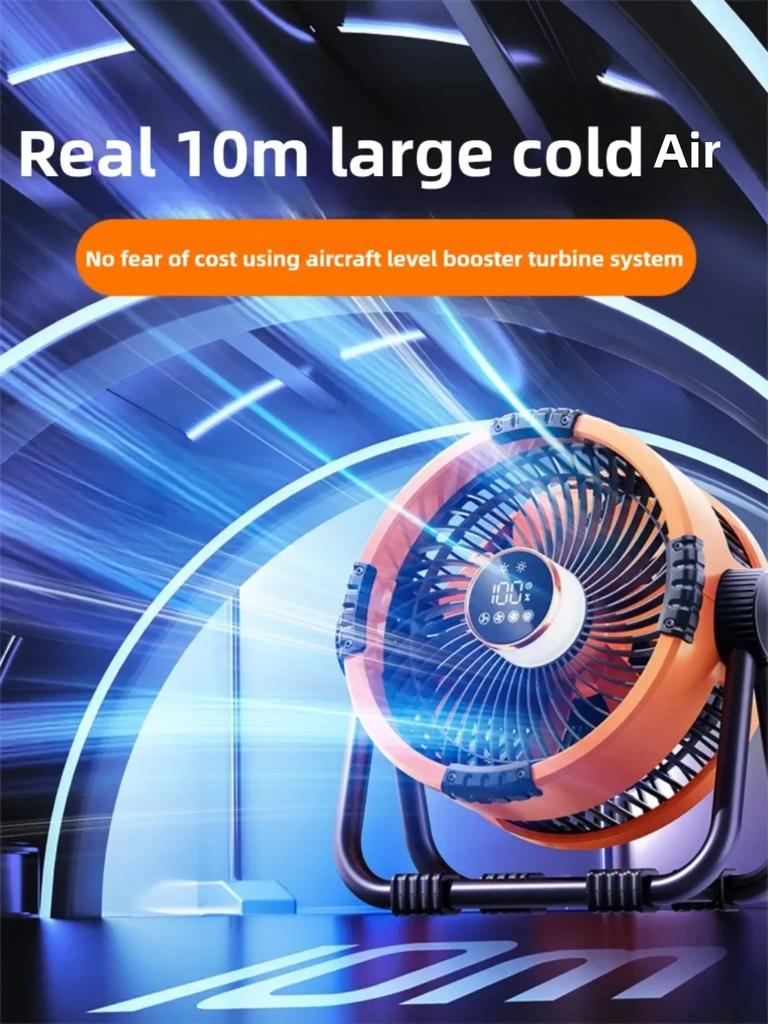 Multifunctional Outdoor Camping Fan Light Rechargeable Ceiling Fan with 3-speed Night Light and Power Bank Portable Fan