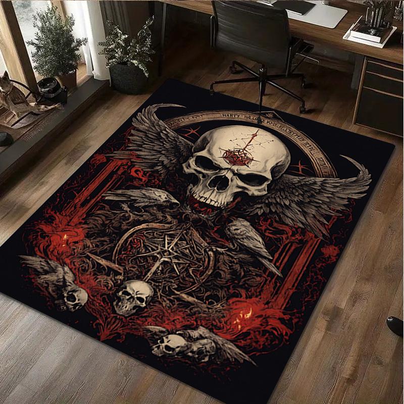 Skull Print Rug - home decoration Carpet For Living Room Bedroom Flooring Computer Chair Area Rug
