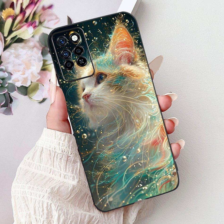 For Infinix Note 10 Pro Note10 Elegant Butterfly Cat Printed Phone Case For Infinix Note 10 10Pro NFC Black Silicone Soft Cases