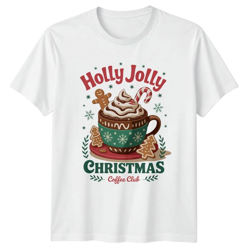 Holly Jolly Christmas Coffee Club Holiday Unisexs TShirt Unisexs Graphic Tee S