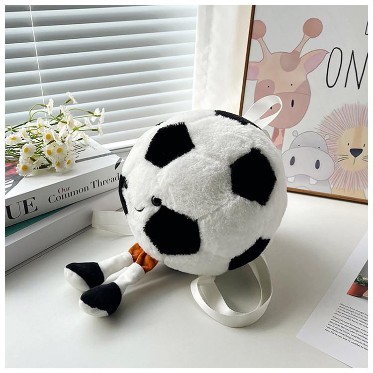 Plush Soccer Toy Backpack For Kids With Breathable Lightweight Design For School And Play