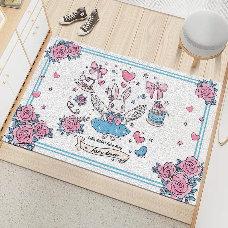 Cartoon Silk Mat Non-slip Door Mat Wear-resistant Mat Dust Removal Porch Mat Dirt, Oil and Dirty Door Carpet