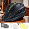 Matt Color 4 In 1 Bike Helmet With Sun Goggle & Sun Visor Rechargeable Adult Bicycle Helmet Sunglasses Road MTB Cycling Helmet