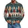 Men's Casual Style Solid Color Loose  Shirt Long-sleeved Top
