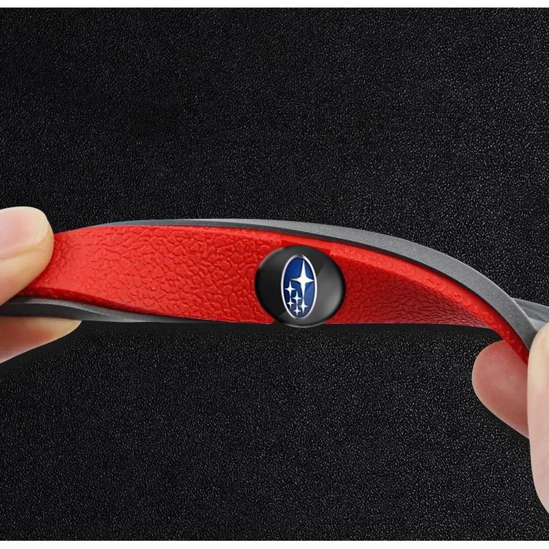 4PCS Car Rearview Mirror Sticker Door Side Anti Collision Strip Decals For Subaru WRX Forester XV Outback Impreza STI Legacy BRZ PP111