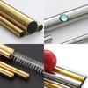 3Pcs Stainless Steel Straw Sets Metal Reusable Straight Bent Drinking Straw With Cleaning Brush Party Juice Drinks Utensils