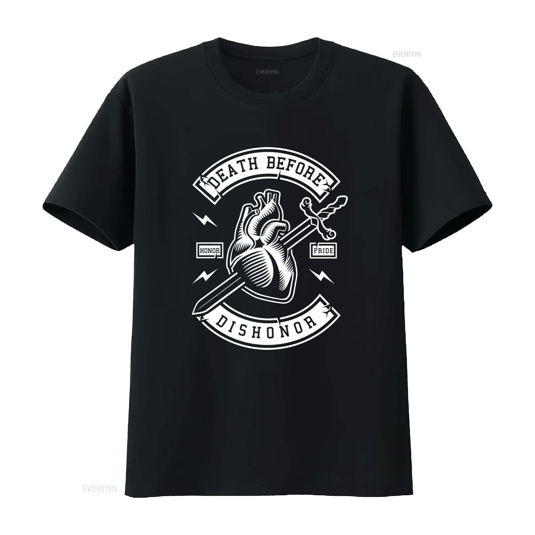 

Death Before Dishonor T Shirt 100 Cotton Premium NEW Heart Sword Honor Pride Design vintage Washed Stylish Slightly 4XL