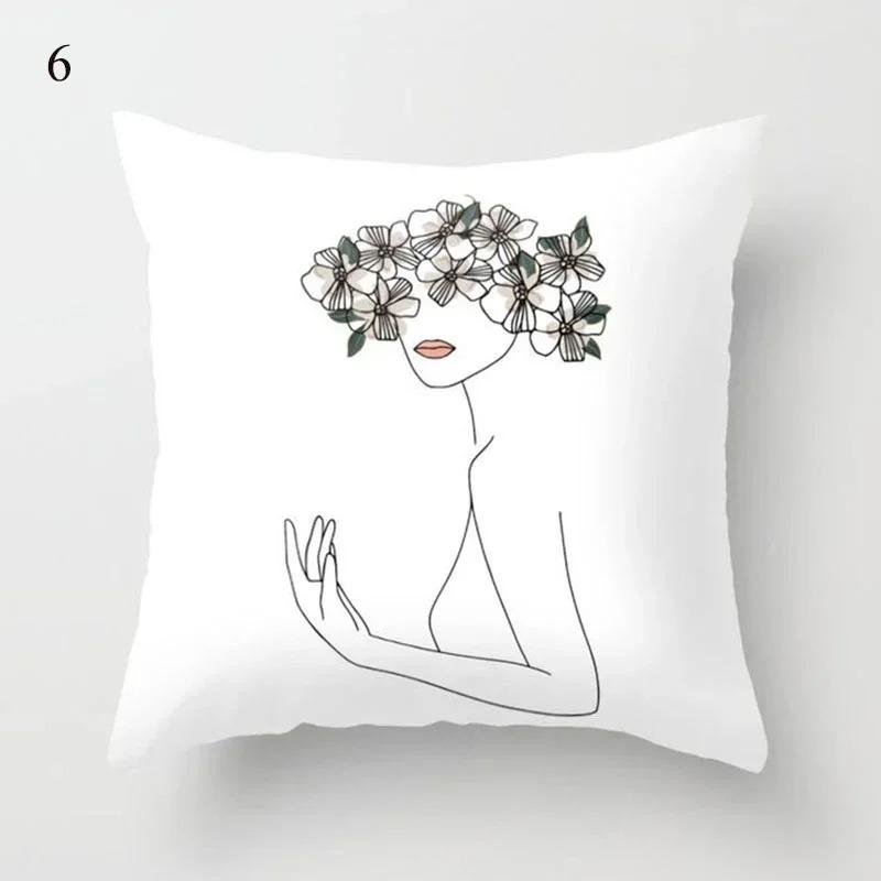 Black and White Geometric Cushion Cover Pillowcase Home Decoration Suitable for Bedroom Sofa Car